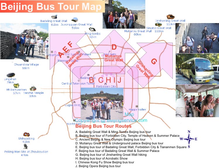 Beijing bus tour map