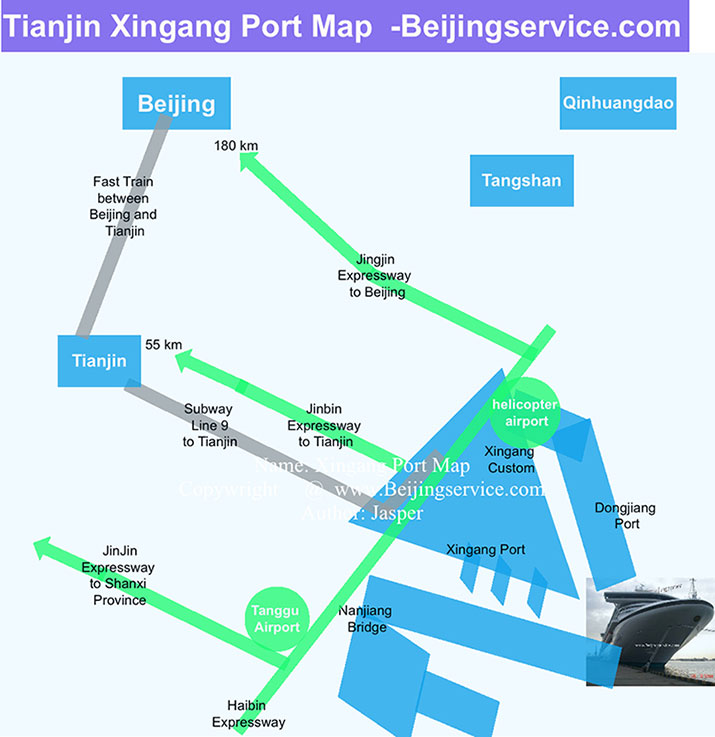 Tianjin Xingang Port Map