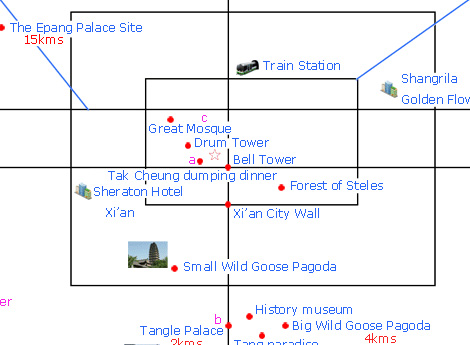 Map of Xian Tours