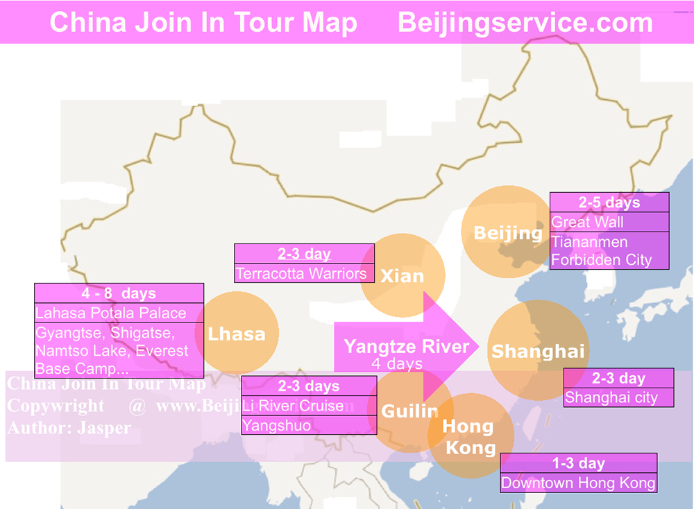 China join in tour map