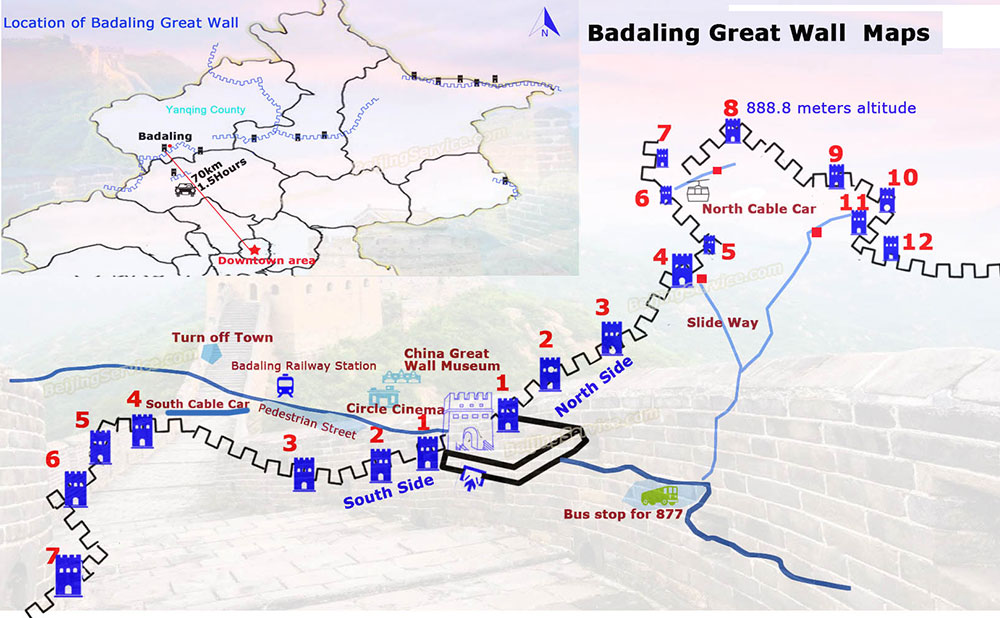 Badaling Great Wall map