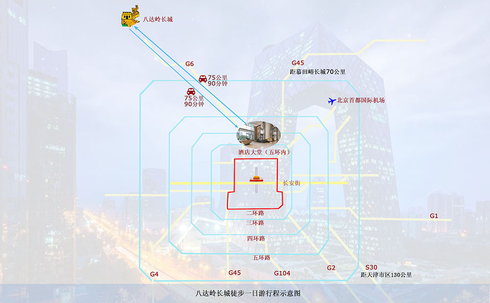 Map of 八达岭徒步一日游